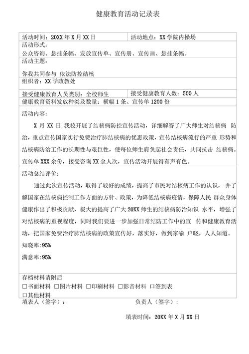 社区健康教育活动记录表如何有效记录与评估？-图1